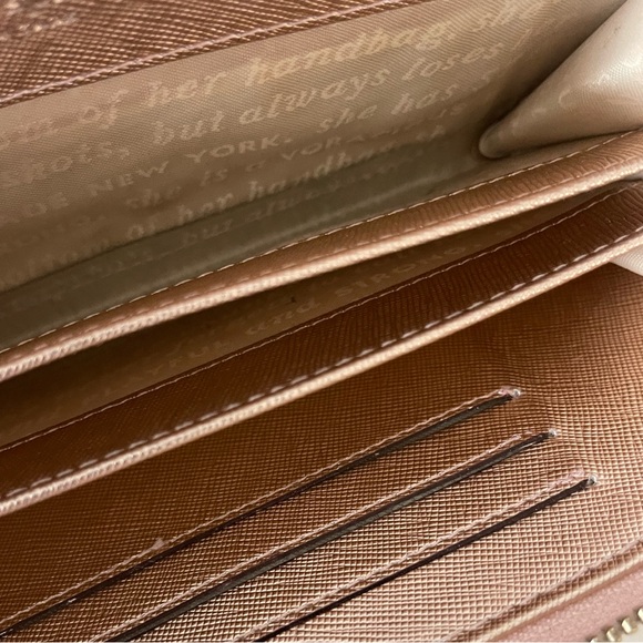 KATE SPADE NEW YORK Rose Gold Metallic Sparkly Zippy Wallet - Picture 10 of 11